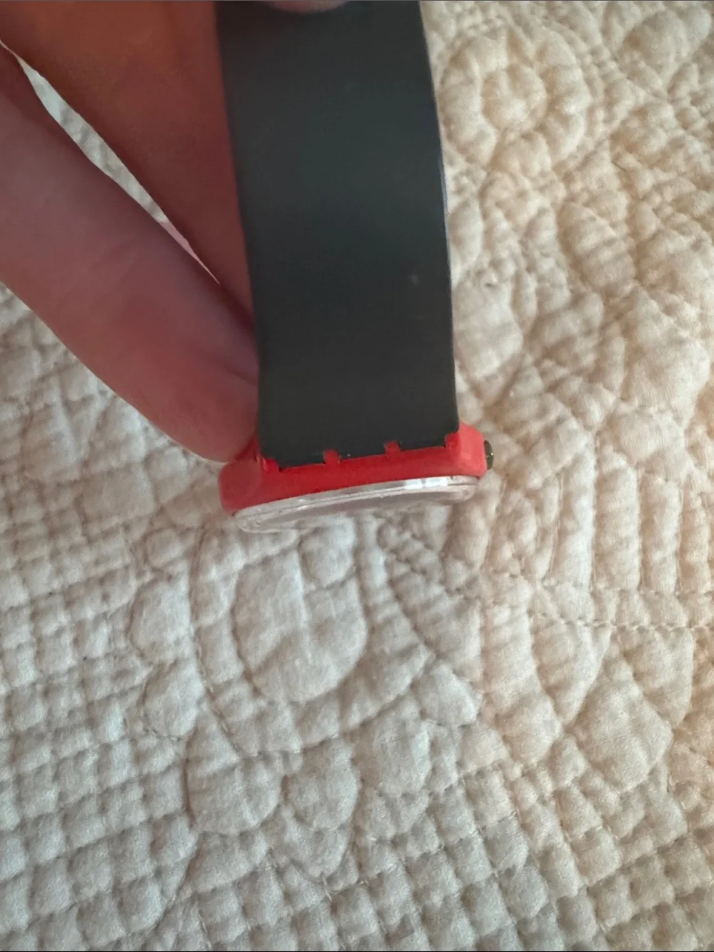 Swatch Watch CompuTech Compu Tech Red Bezel Grey Band 80’s